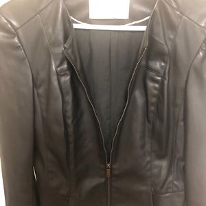 Zara Peplum Faux Leather Jacket